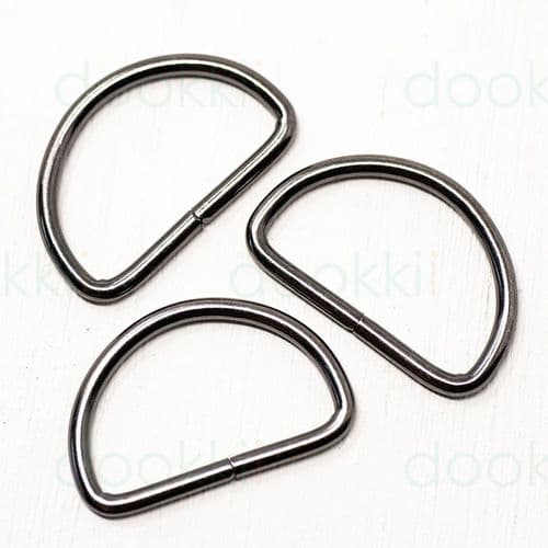 5 x 32mm metal d-rings - gunmetal