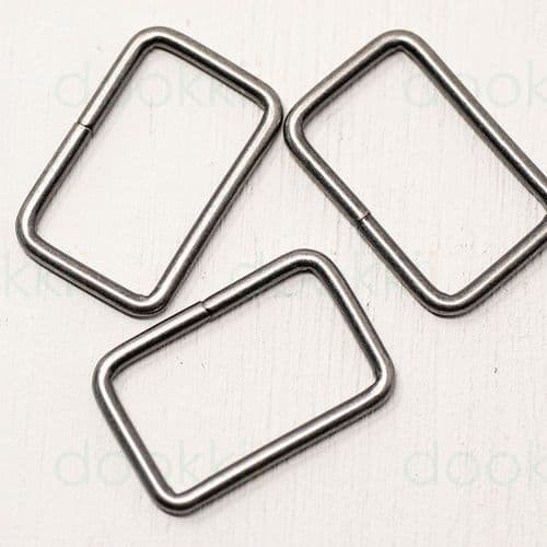 5 x 32mm metal strap connector - antique silver