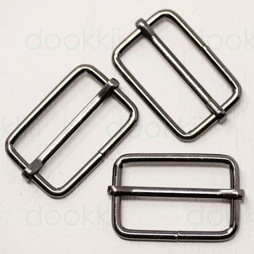 5 x 32mm metal strap slider - gunmetal