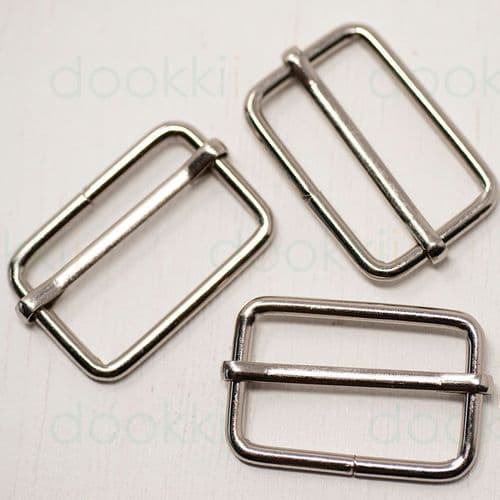 5 x 32mm metal strap slider - silver
