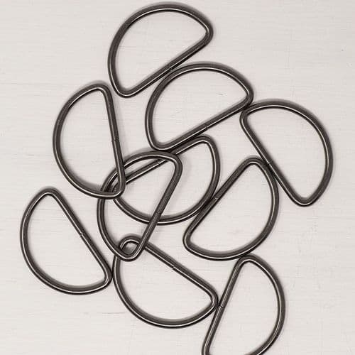 5 x 38mm metal d-rings - gunmetal
