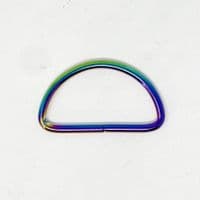 5 x 38mm metal d-rings - rainbow