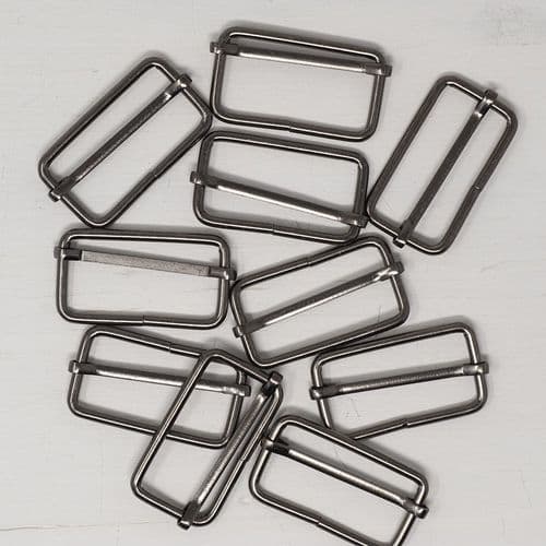 5 x 38mm metal strap slider - gunmetal