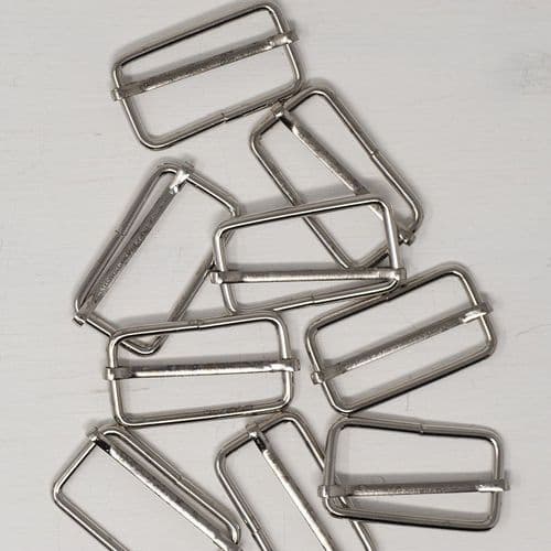 5 x 38mm metal strap slider - silver
