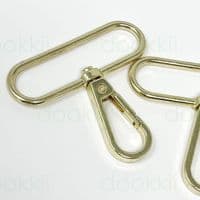 5 x 50mm metal snap hooks - Gold