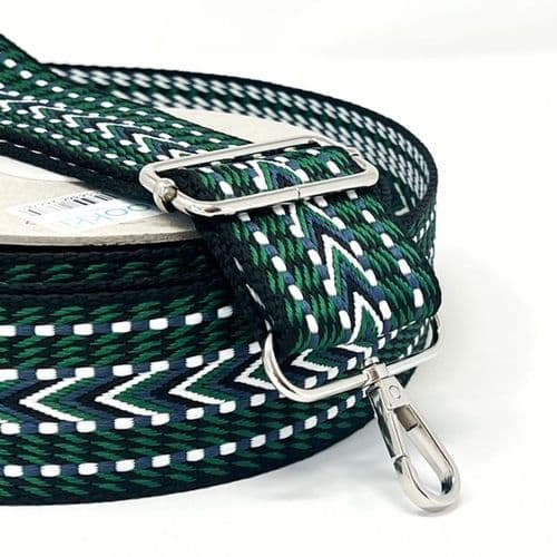 50mm Arrow weave webbing - Green/Slate