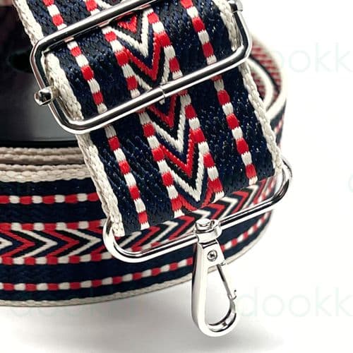 50mm Arrow weave webbing - Red/Navy
