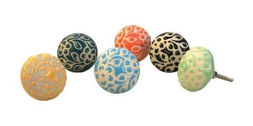 6 Etched Knobs