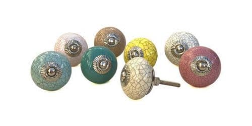 8 Crackle Glaze Knobs