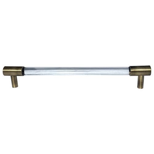 8" Glass Handle ANTIQUE BRASS