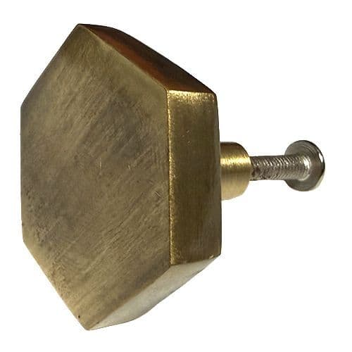 Antique Brass Hexagonal Knob