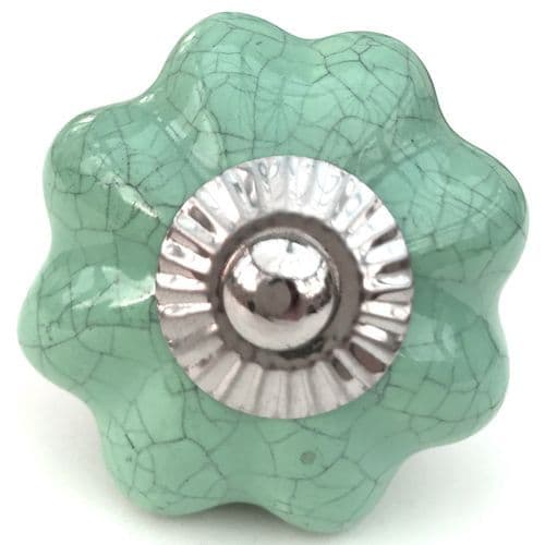 Aqua crackle glaze melon