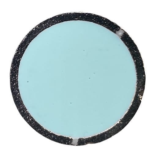 Aqua Enamel Disk Silver Trim