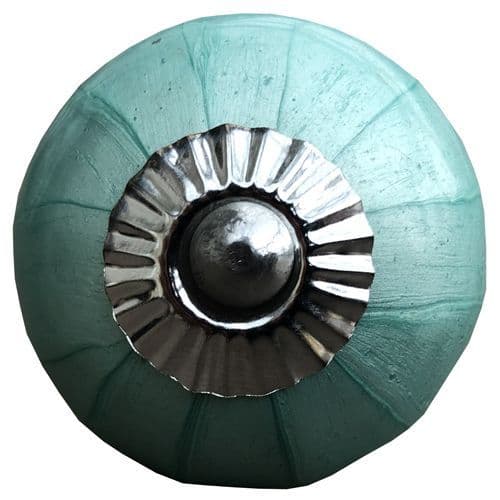 Aqua Pearlescent round knob