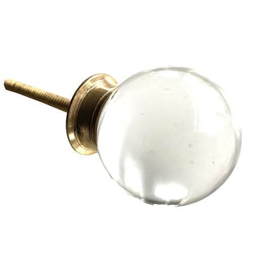 Ball knob clear glass antique fitting
