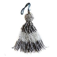 Black and crystal tassel (small beads)