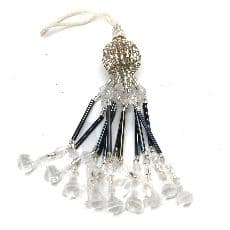 Black Crystal Tassel (long beads)