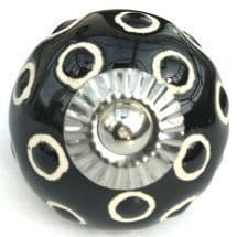 Black etched dots knob