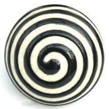 Black etched swirl knob