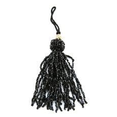 Black Glass Bead Tassel