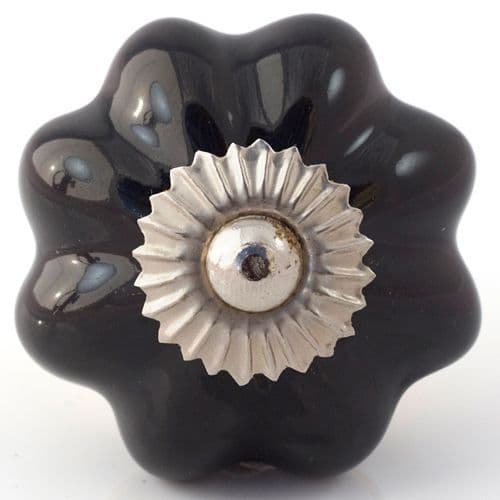 Black melon knob (silver)