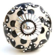 Black tree patter with white embossing