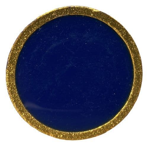 Blue Enamel Disk Gold Trim