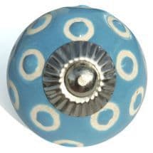 Blue etched dots knob