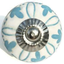 Blue loopy etched pattern