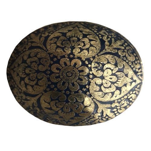 Brass Oval Marrakesh Blue