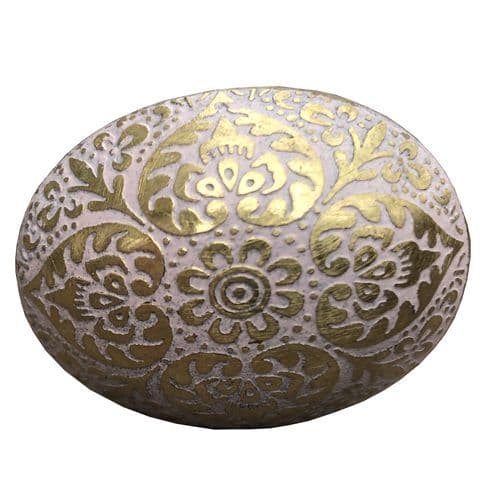 Brass Oval Marrakesh Pink