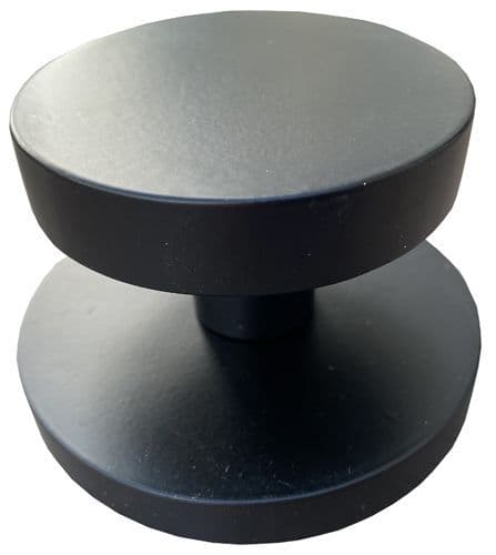 Brass Round External Door Knob Matt Black Finish