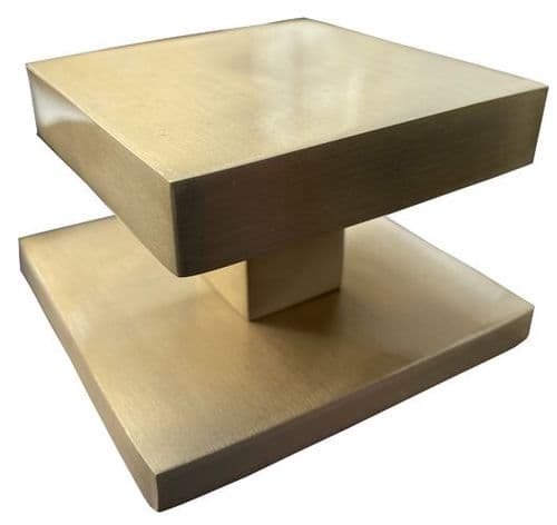 Brass Square External Door Knob Gold Finish