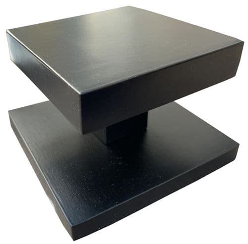 Brass Square External Door Knob Matt Black Finish