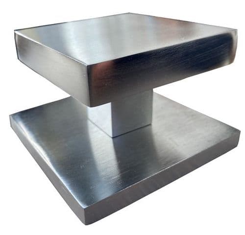 Brass Square External Door Knob Silver Finish