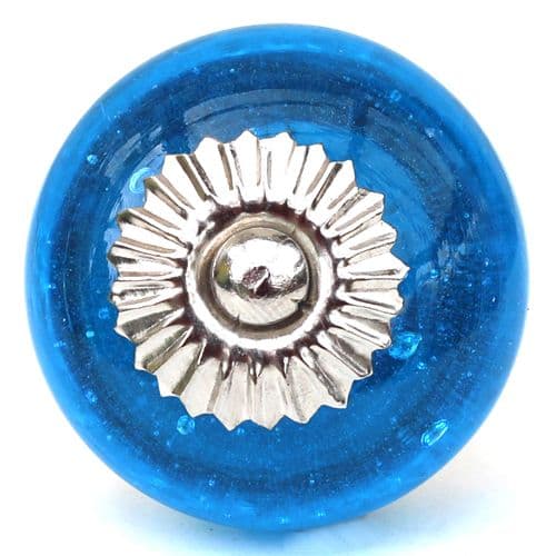 Bright Blue Glass Knob