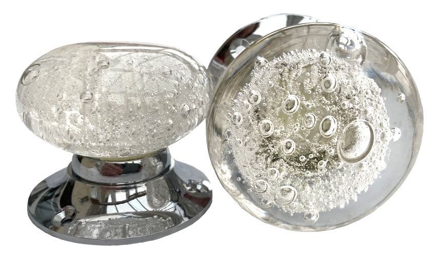Bubble glass mortice knobs
