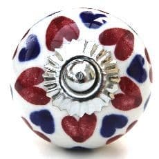 Candy hearts - maroon and blue