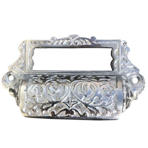 Card Holder Cup Handle - Silver Fancy