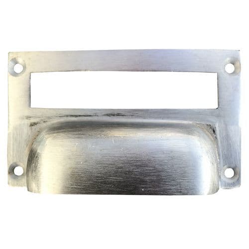 Card Holder Cup Handle - Silver Plain Large