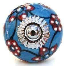 Carnival Solid Blue with Flowers