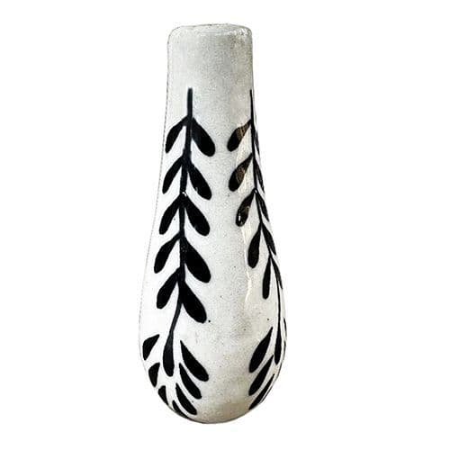 Ceramic light pull - black fern inc jute rope