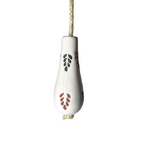 Ceramic light  pull - black/red fern inc jute rope