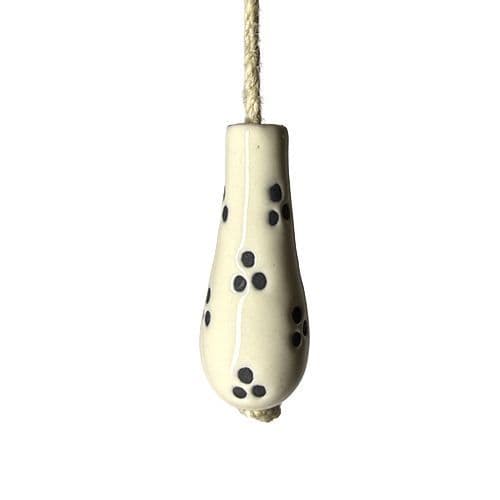 Ceramic light  pull -   cream dots inc jute rope