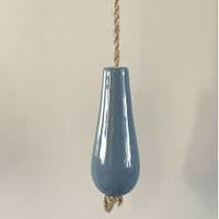 Ceramic light  pull - grey/blue inc Jute Rope
