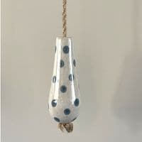 Ceramic light  pull - grey flowers inc jute rope
