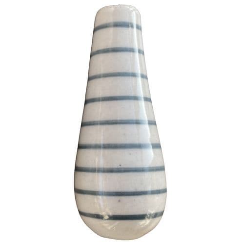 Ceramic light pull - grey striped Inc Jute Rope