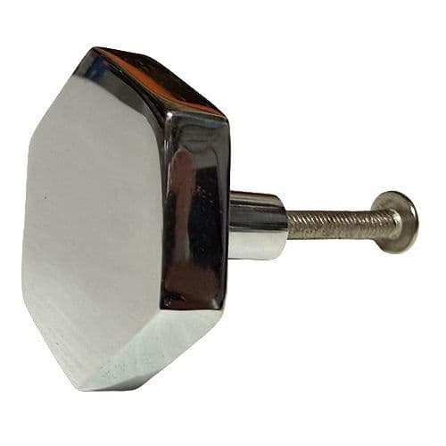 Chrome Brass Hexagonal Knob