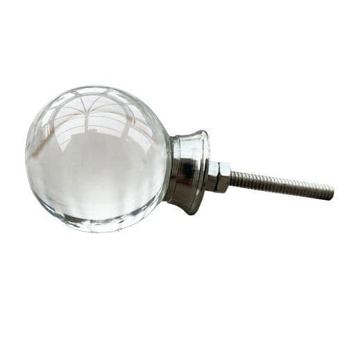 Clear Glass Ball Knobble with silver fitting