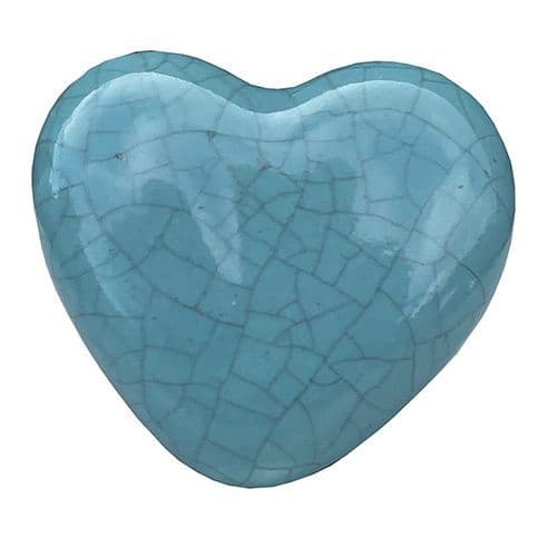 Crackle Glazed Heart - Green